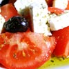 Feta, Oliven, Tomaten und Olivenöl