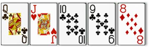 Pokerblatt Straight
