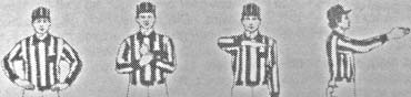 Bild eines Football-Schiedsrichters mit den Signalen 5-8